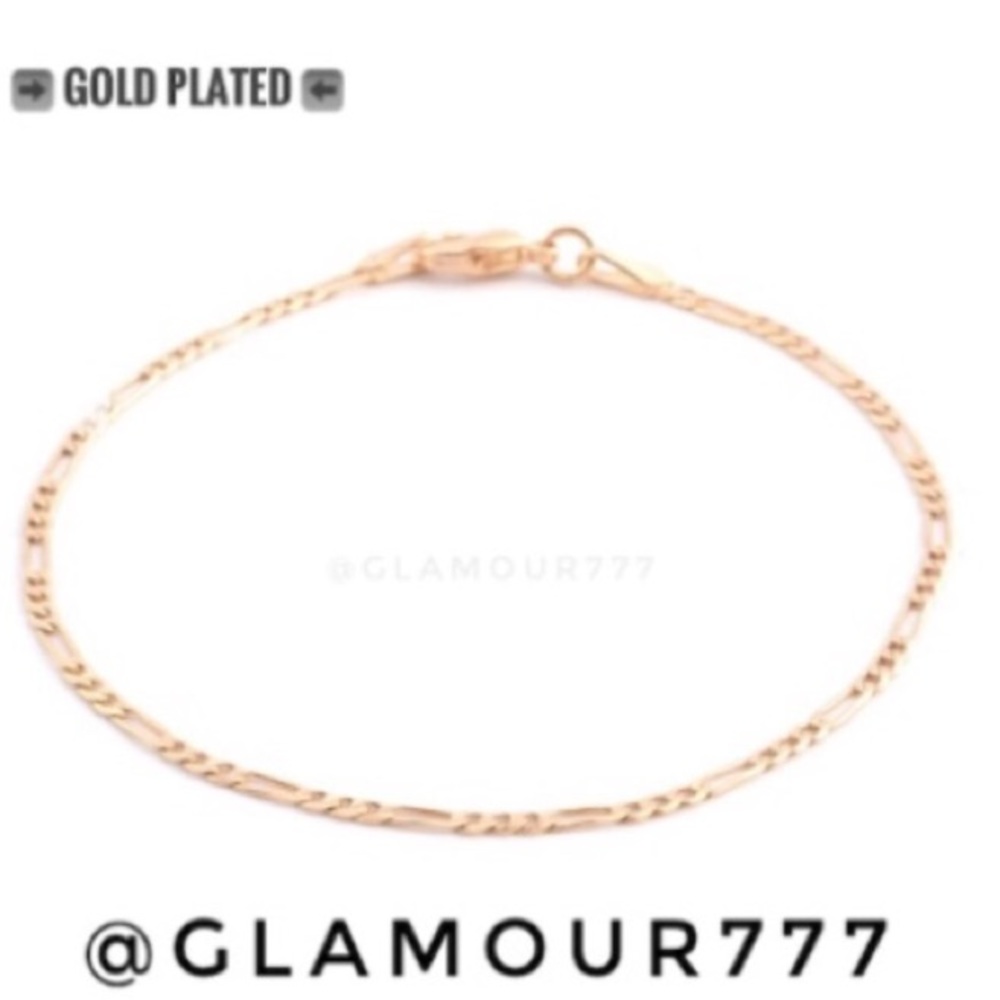 🛍Gold Plated Figaro Bracelet (7.00 In) (1.8 mm)